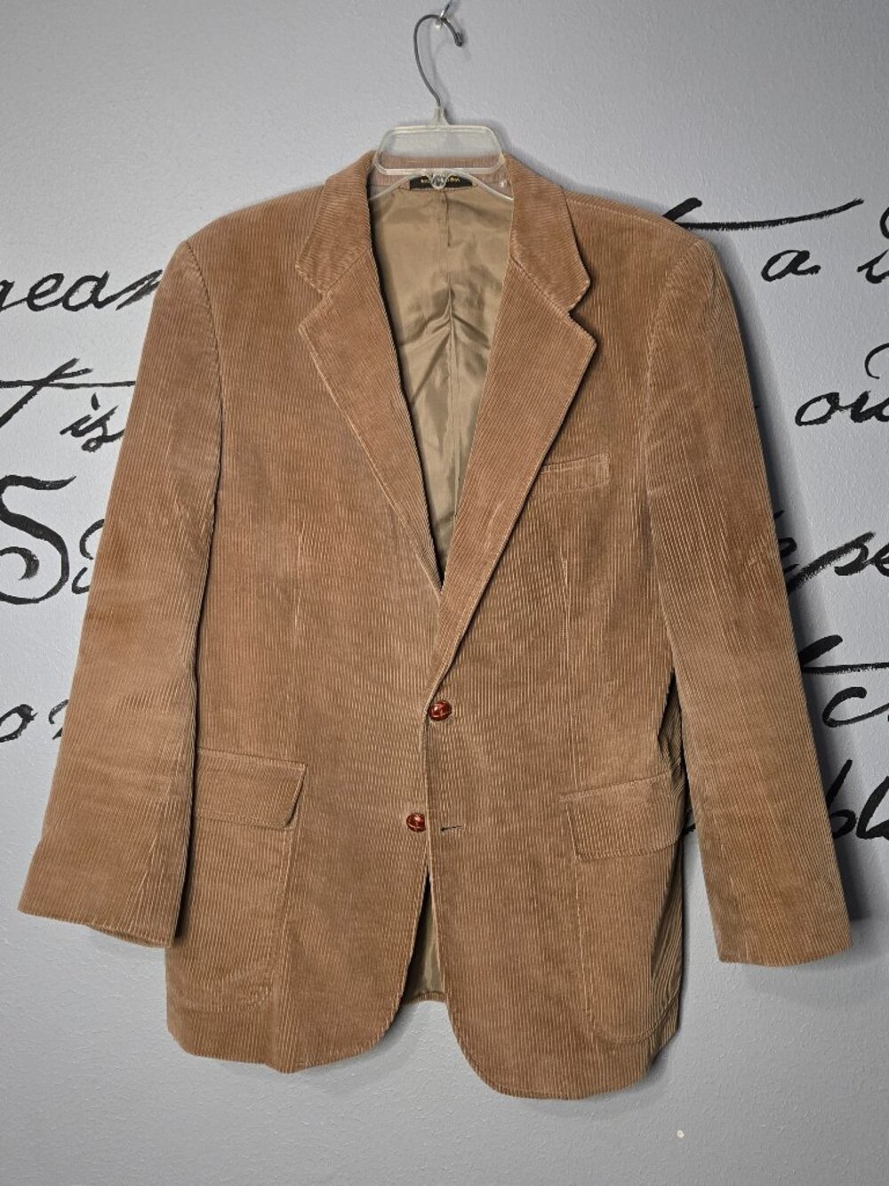 Vintage Mens Corduroy Blazer with Faux Suede Elbow Patches, 40R